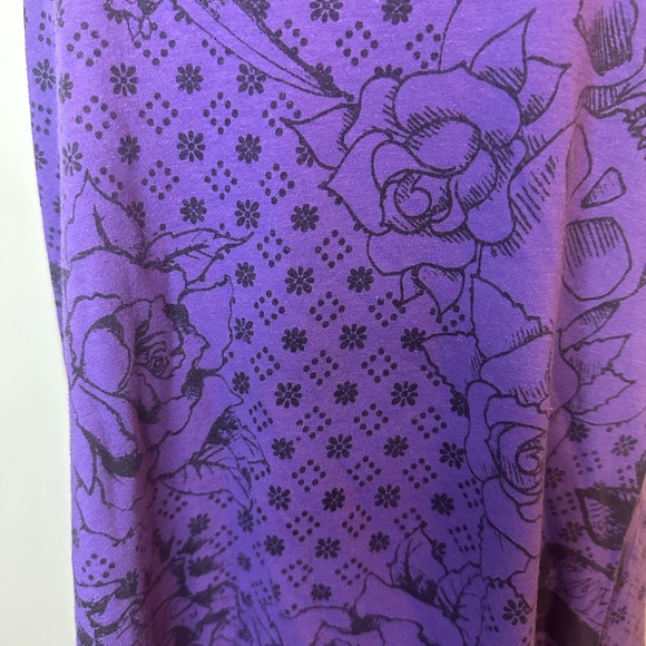 Fox Riders Juniors Graphic Racerback Tank Top Purple Floral | Size Small - Picture 4 of 5